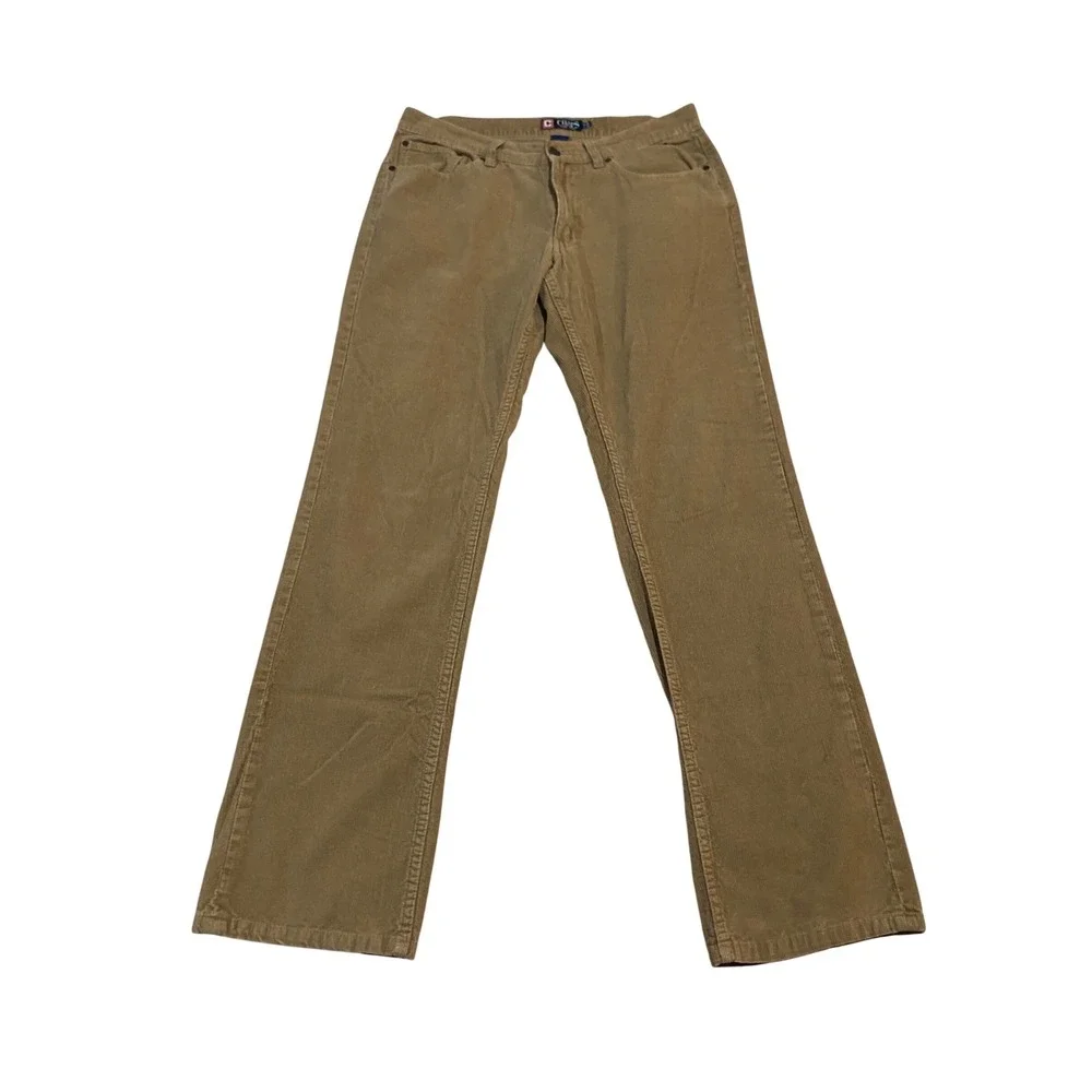 Chaps Mens Corduroy Pants Tan Brown Straight Leg Fit 32x34 5NW/32X34